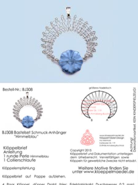 308 Klöppelschmuck Bastelset  „Himmelblau“